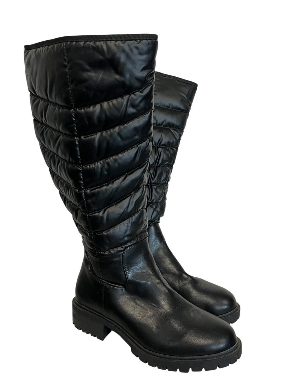 TORRID | Water Resistant Nylon Black Quilted Women's Knee-High Boots 9.5